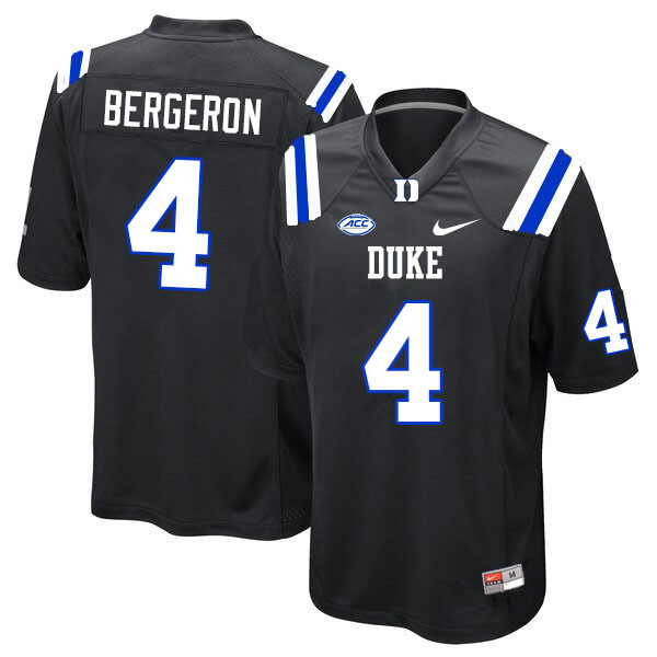 Men #4 Cameron Bergeron Duke Blue Devils College Football Jerseys Sale-Black